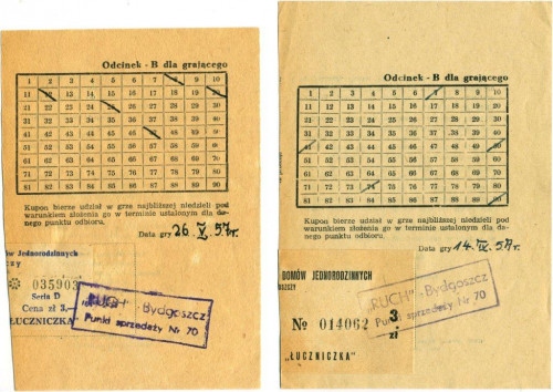 Kupon dla gracza 1957r. - rv