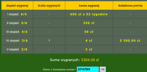 Screenshot 2022-12-22 at 23-40-23 Wygrane lotto Szybkie 600 - tabela wygranych ile płacą za trafienia.png (35.06 KiB) Przejrzano 8420 razy Screenshot 2022-12-22 at 23-40-23 Wygrane lotto Szybkie 600 - tabela wygranych ile płacą za trafienia.png