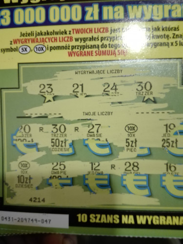 Dziś kupiona plus nr 037-5zł 049-5zł i044-5zl