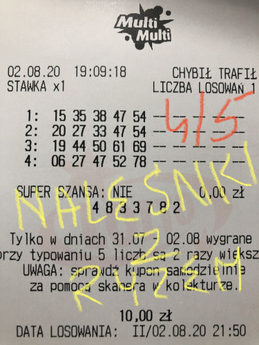 Brakło jednej liczby ...