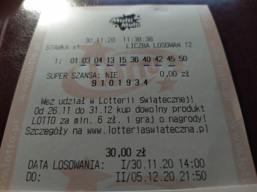 Moje wygrane zeszłego tygodnia 7/10. 140 złotych